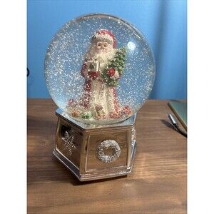 Spode Christmas Santa Musical Snow Globe WORKS We Wish You A Merry Christmas